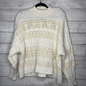 Zara Alpaca Blend Creme Lace Sweater